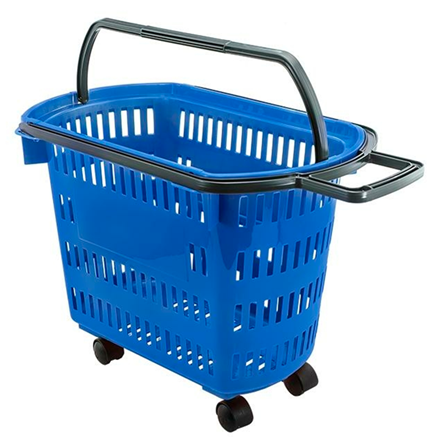 Cesto de Compras Azul C/ Rodas Dellaplast D-300 - MakNorte